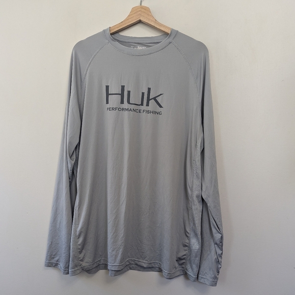 Huk Fishing Pursuit Performance Crew Long Sleeve Shirt - Picture 1 of 11